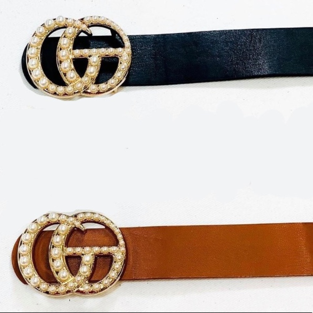 Black Double G Pearl Belt